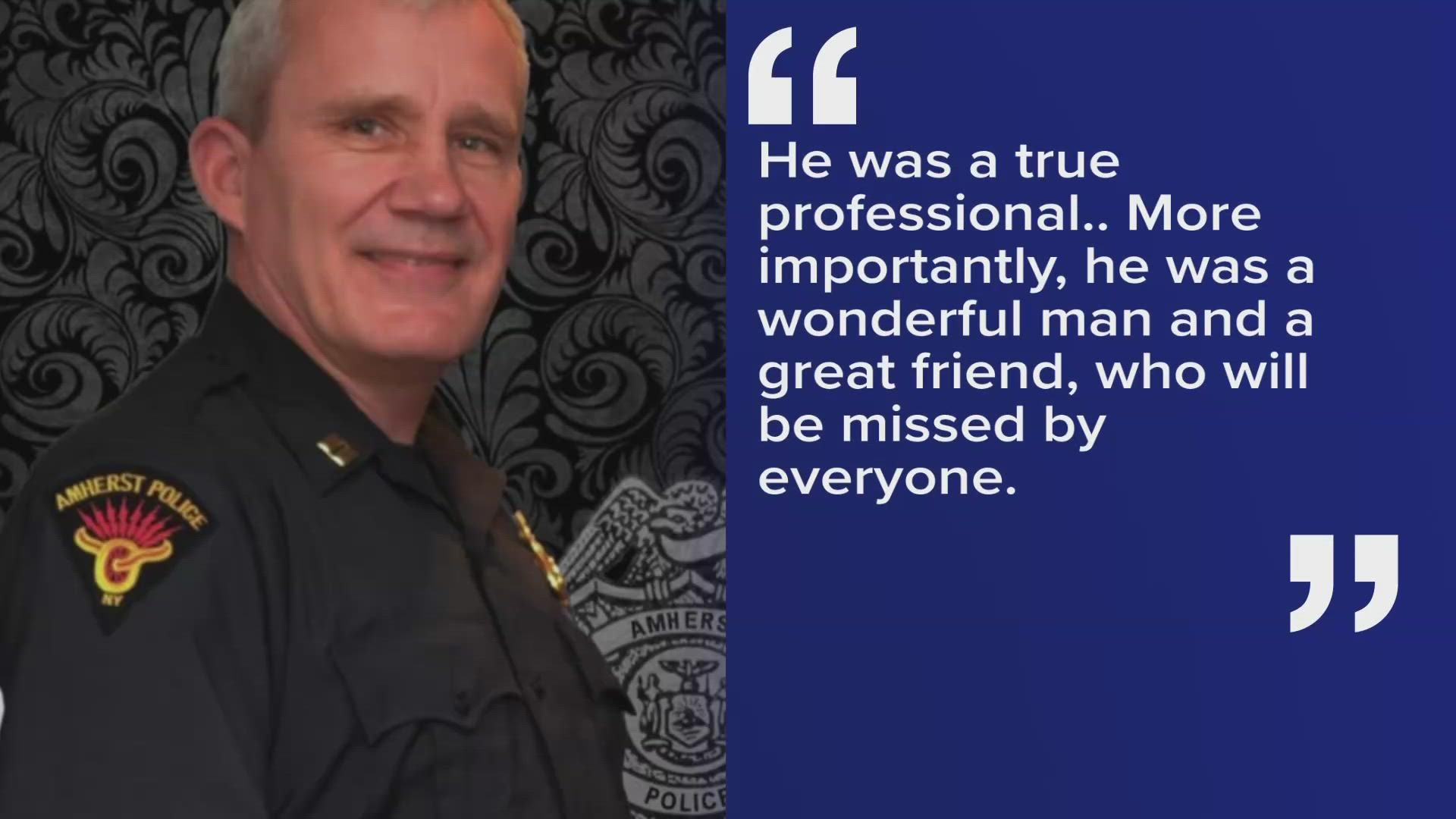 Tonight... the Amherst police department is mourning the loss of one of their own.