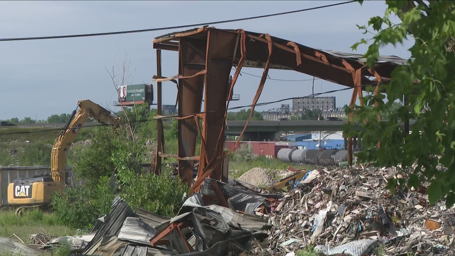 the city has 30 days to pick up the debris and the leftover concrete there