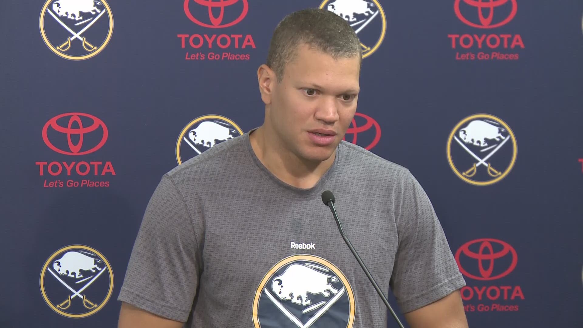 Kyle Okposo is "100 percent" after health scare and hospitalization last season