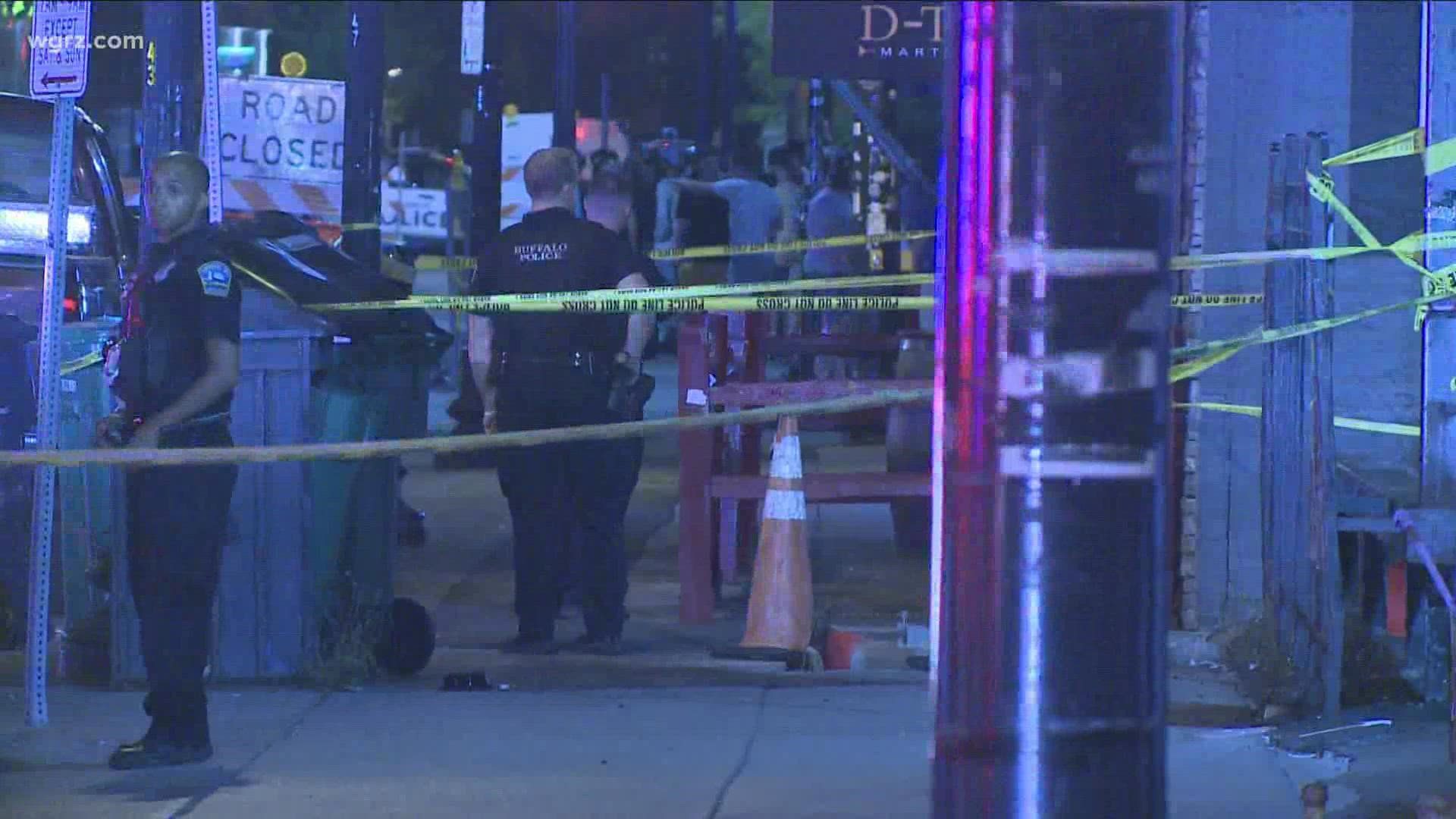 Buffalo Police say the call came in just before 3-a-m. They found two people shot Pearl Street and West Chippewa.