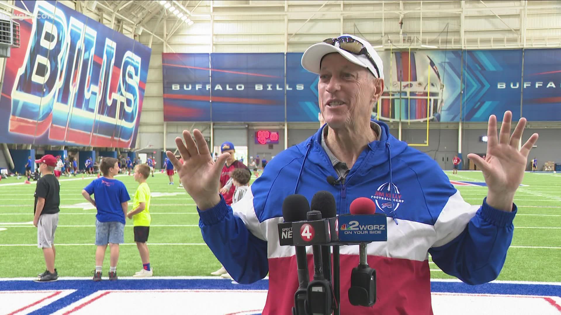 Jim Kelly says he enjoys holding the camp, especially now when most of the kids he's working with weren't even alive when he played.