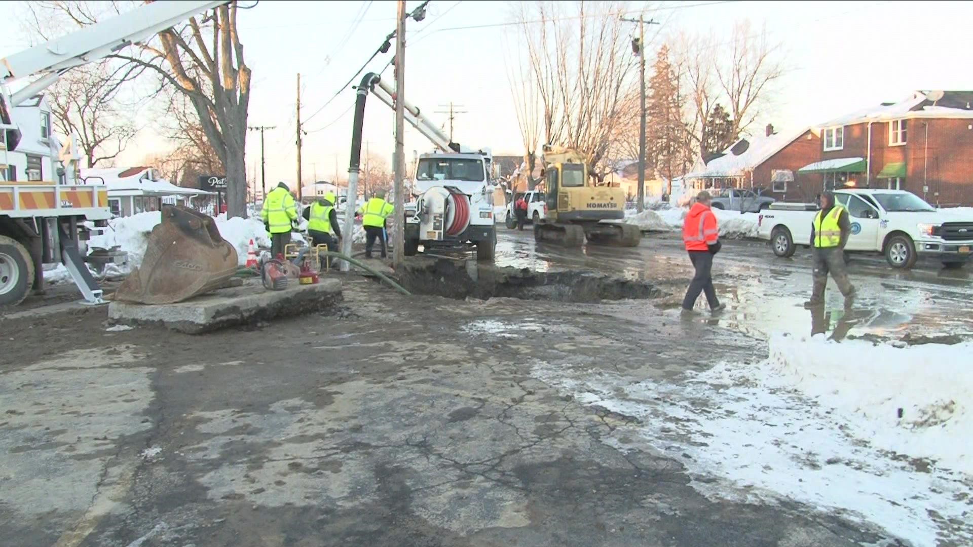 The Erie County Water Authority says its been working to repair two water main breaks that are believed be weather related.