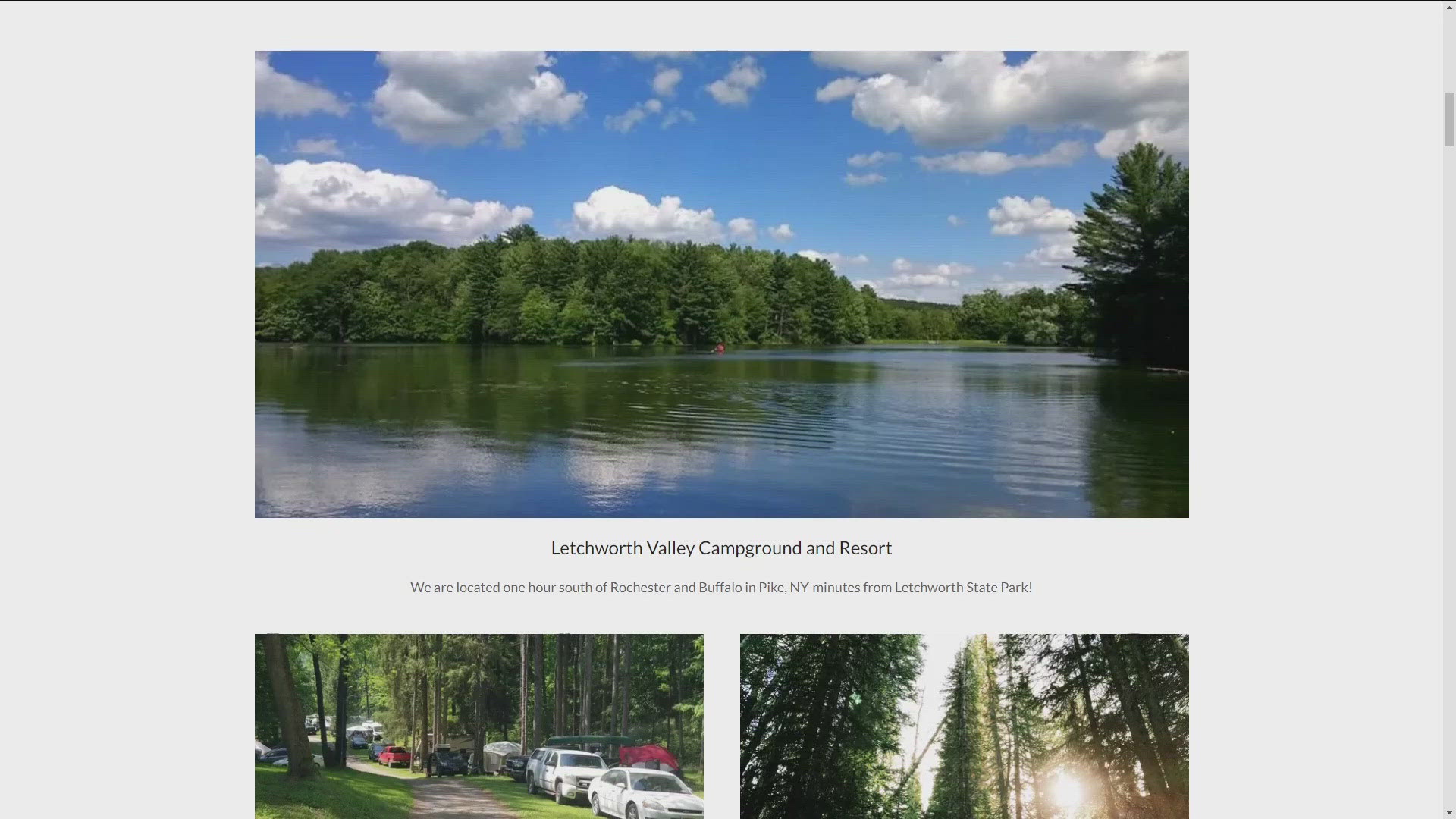 A new campground and resort near Letchworth State park is now open