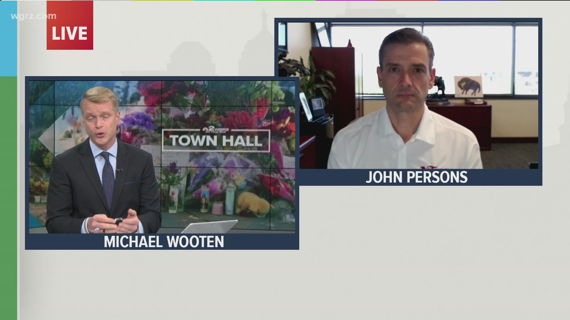 Tops President John Persons joined the Town Hall to discuss the reopening of the Tops on Jefferson Avenue.