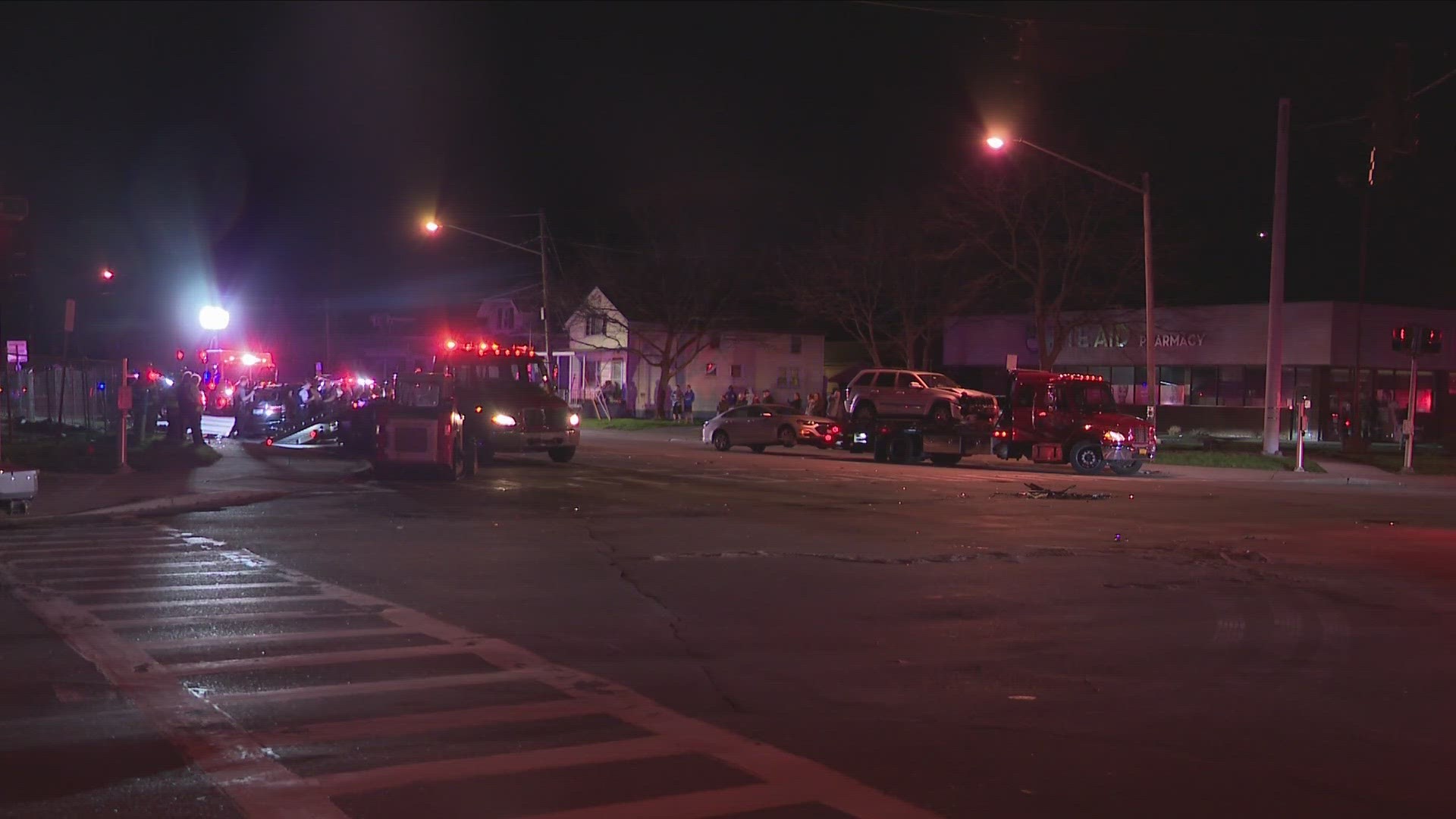 THE DRIVER WAS allegedly FLEEING  POLICE WHEN he CRASHED AT THE INTERSECTION OF WILLIAM AND HARLEM... it caused A MAJOR PILE UP WITH FOUR OTHER CARS.
