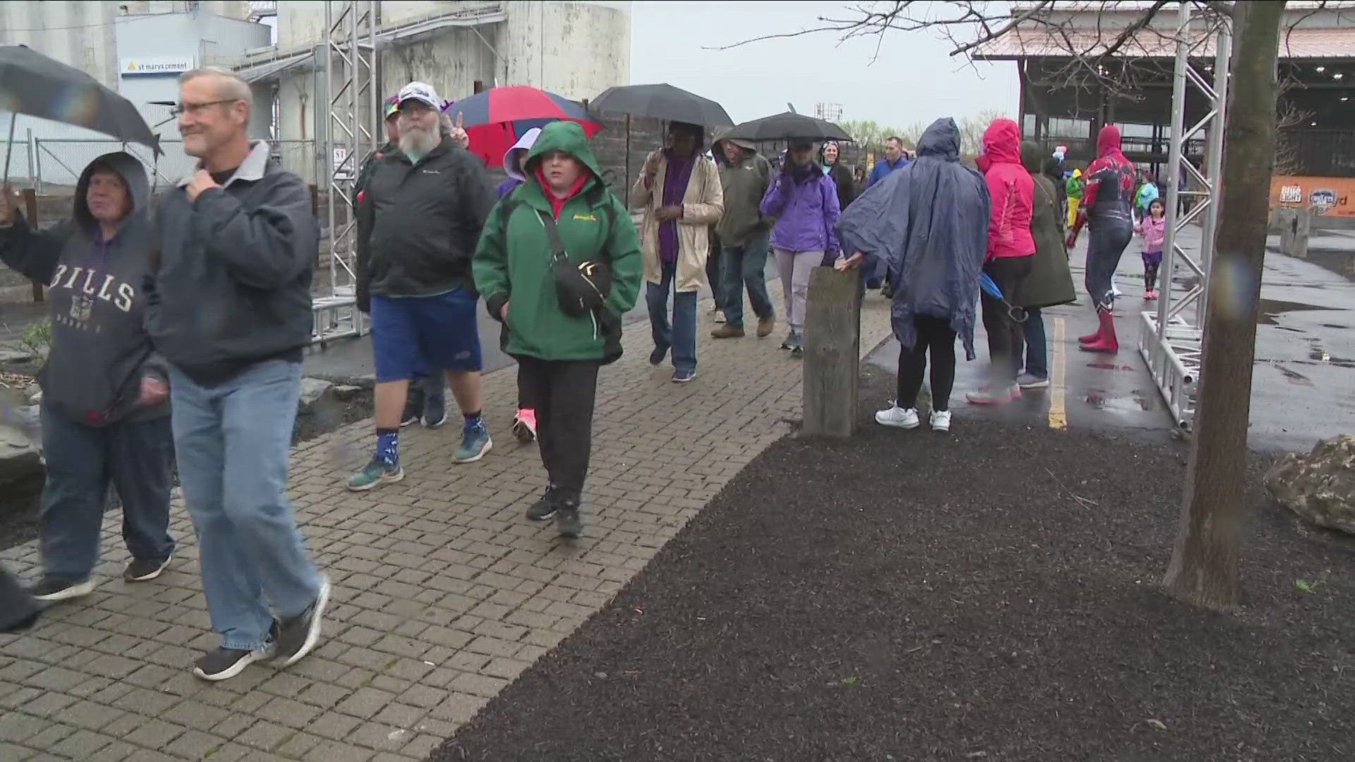 Hundreds turned out for the PanCAN PurpleStride WNY at Riverworks, Saturday morning.