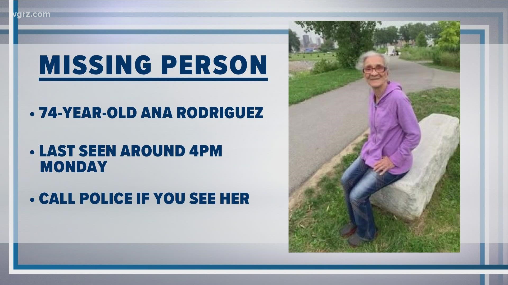 Rodriguez was last seen on South Park Avenue, she may be wearing a long green jacket and a tan hat.