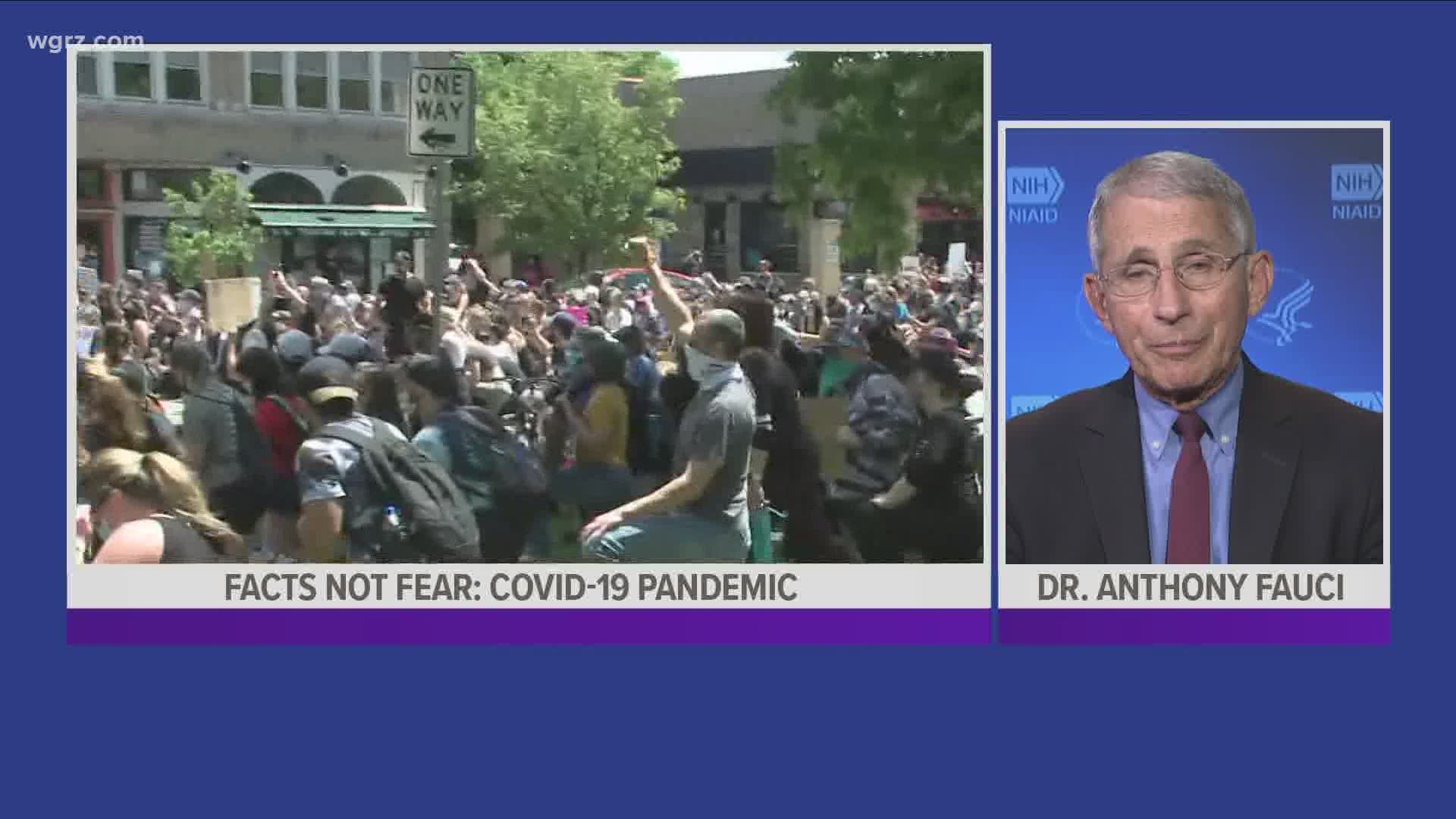 Our Pete Gallivan spoke one-on-one today
with Doctor Anthony Fauci on a number of topics - from Covid-19 and the recent protests to what he believes will happen next