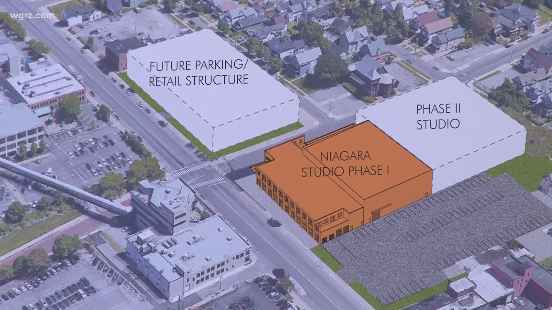 It'll include two 20-thousand square foot stages and a 70-thousand square foot office and support space all across from Rich's here on Niagara Street.