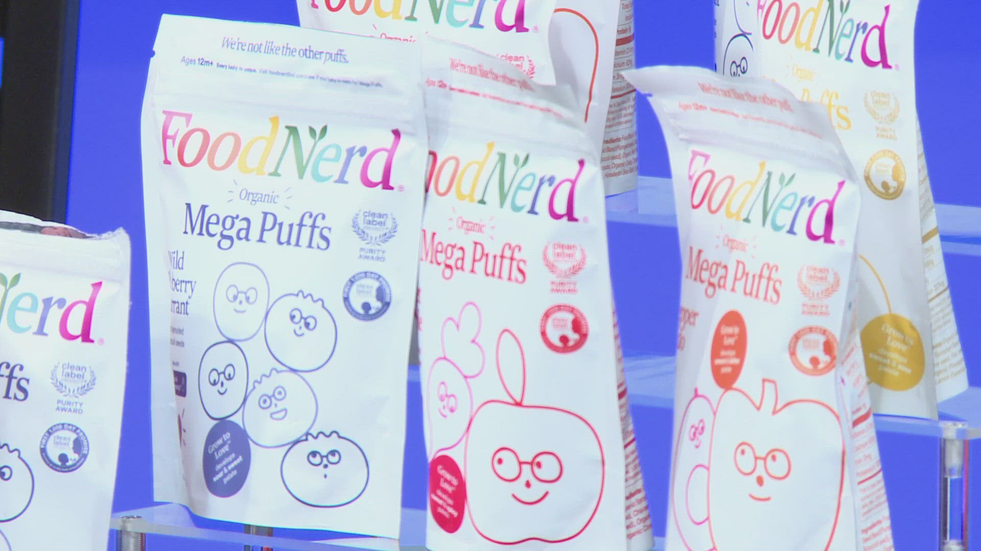 the snacks are made with organic fruits, veggies, and sprouted seeds