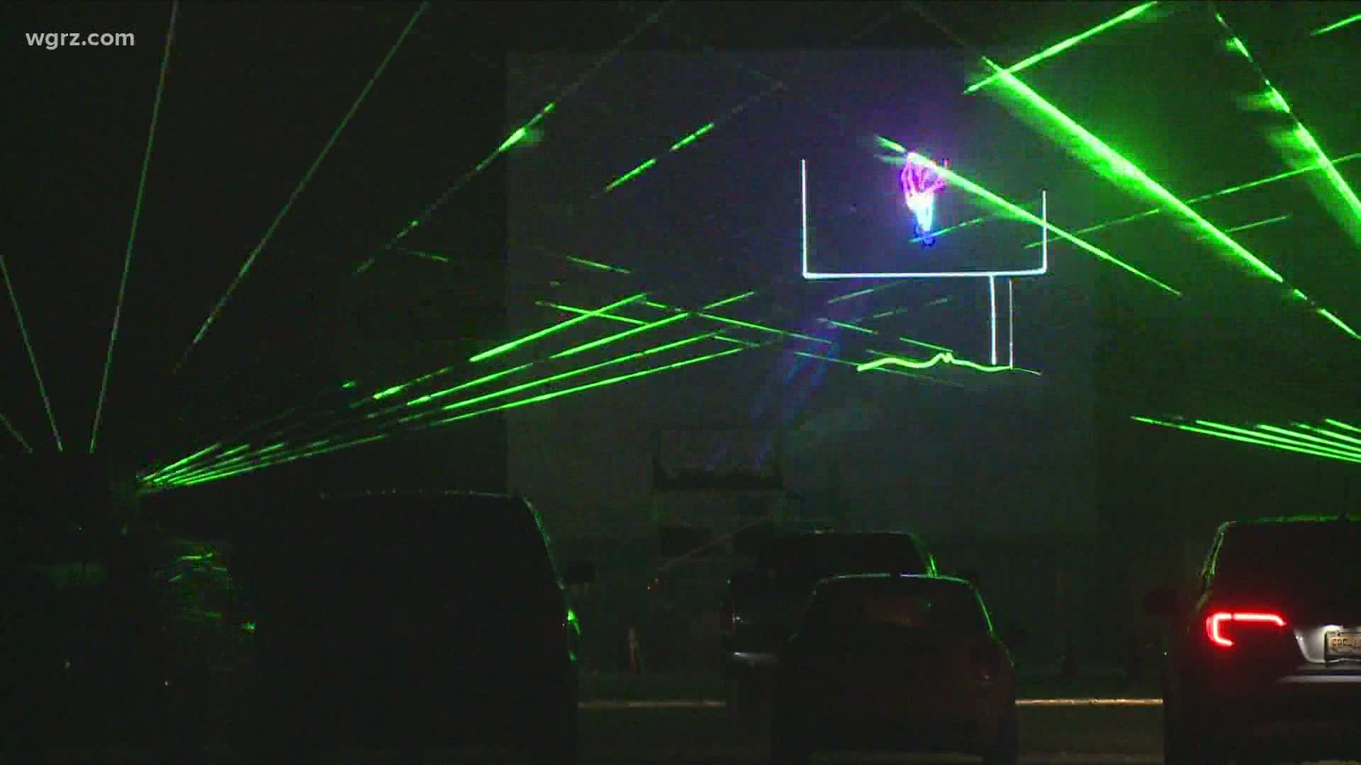 The "Drive-In Laser Light Spectacular" started tonight at Six Flags Darien lake. It's a laser light show set to rock music.