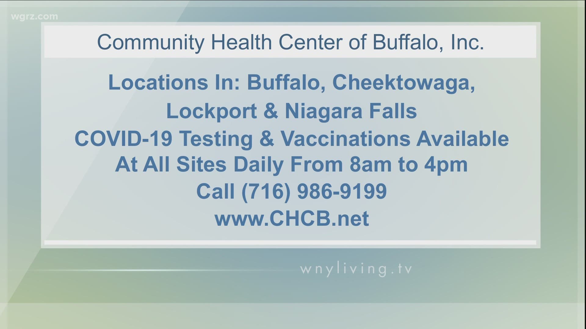 WNY Living - July 3 - Community Health Center of Buffalo, Inc. (THIS VIDEO IS SPONSORED BY COMMUNITY HEALTH CENTER OF BUFFALO, INC.)