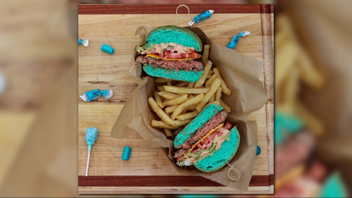 They had these “teal burgers” at the Jacksonville Jaguars game