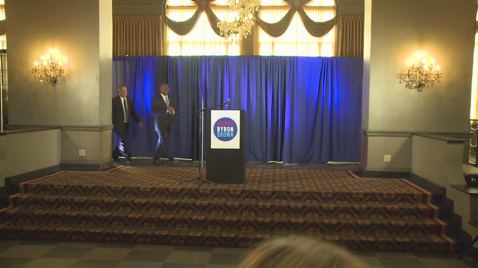 After making the announcement kicking off his write-in campaign for November, Mayor Brown answered questions from the press.