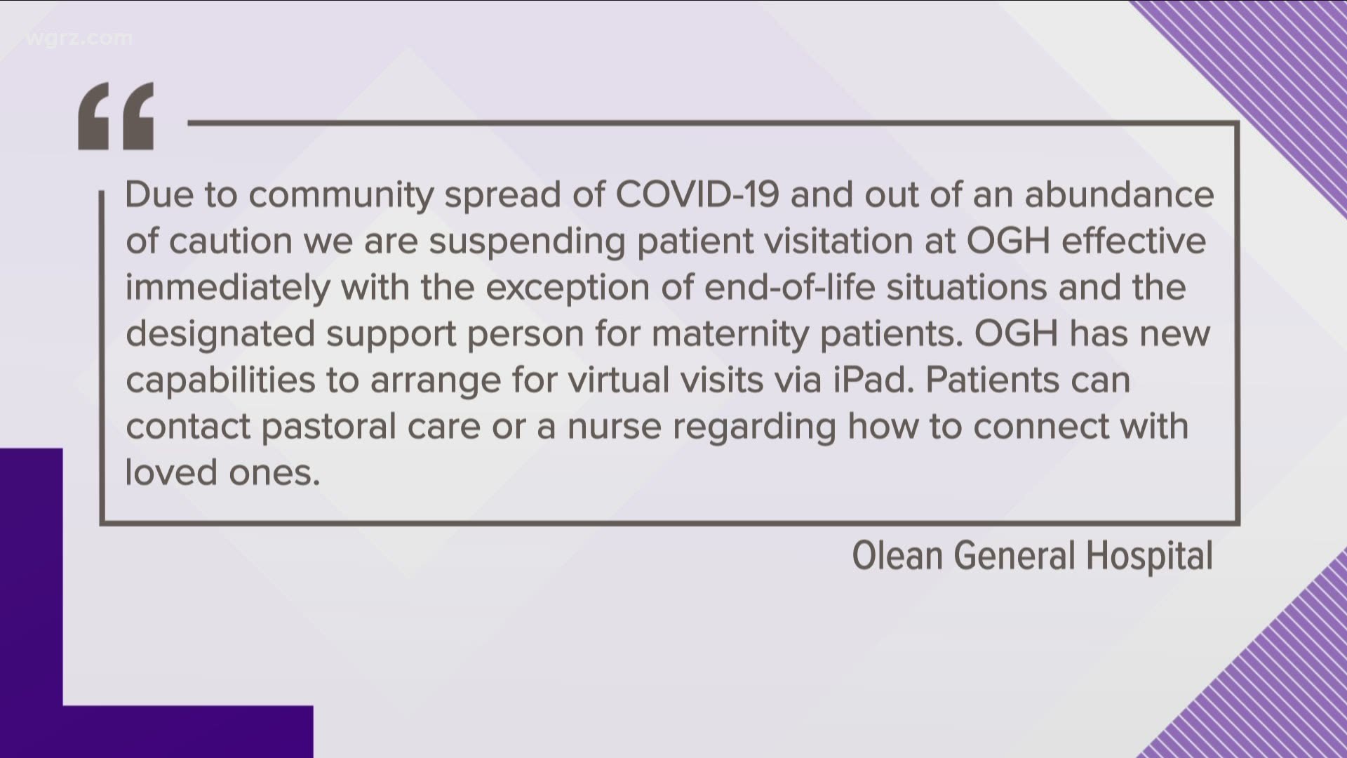 OGH suspends patient visitation