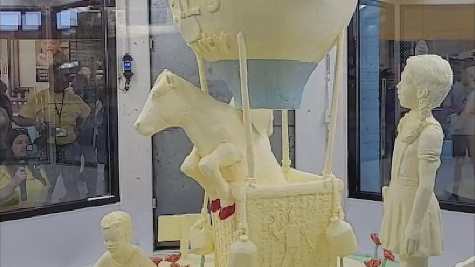 Butter sculpture unveiled at the New York State Fair commemorating the 125th Anniversary of the Wizard of Oz book. 