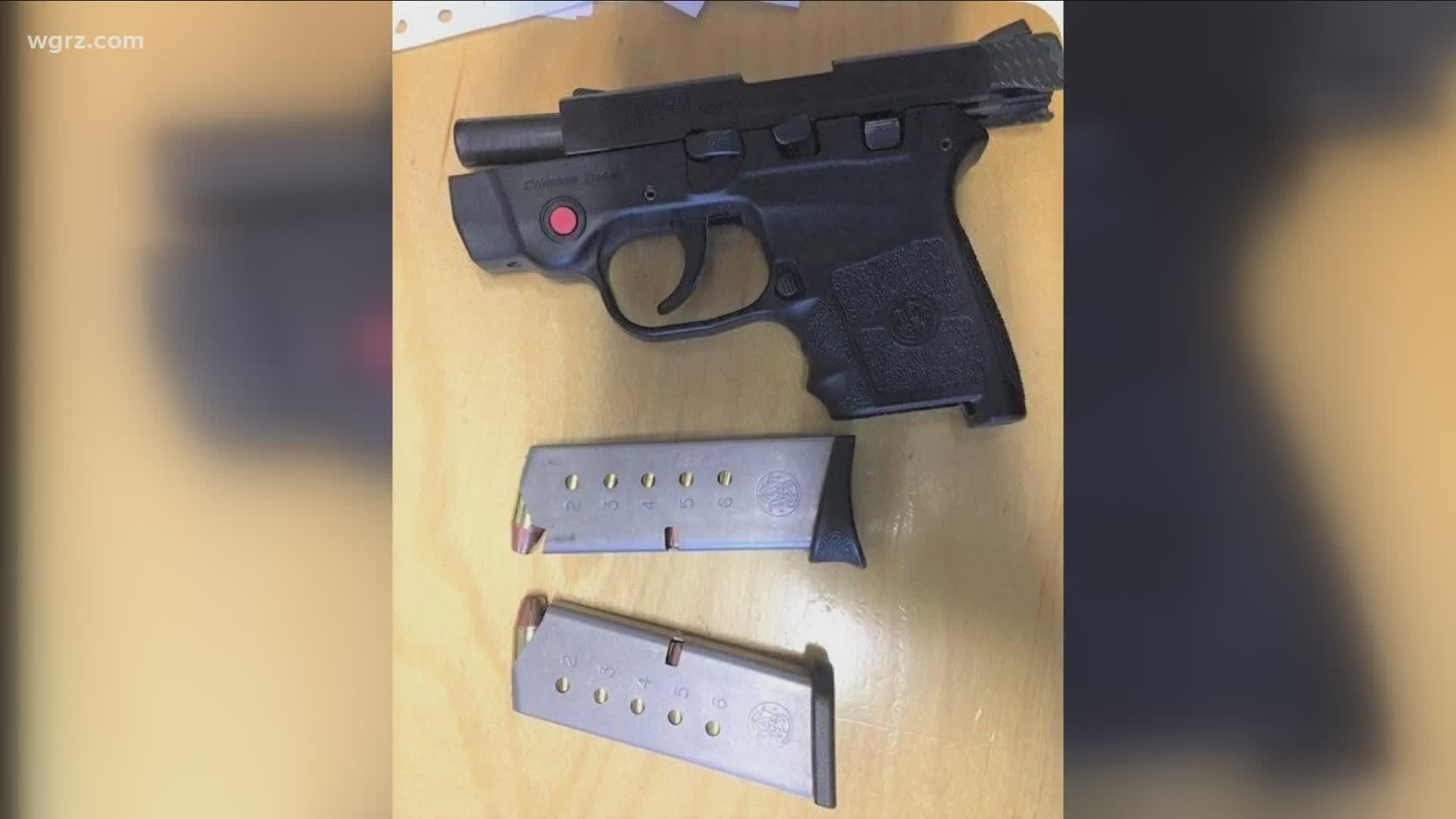 T-s-a officials say the woman was at Philadelphia International Airport Saturday when they found the gun as she went through the x-ray checkpoint.