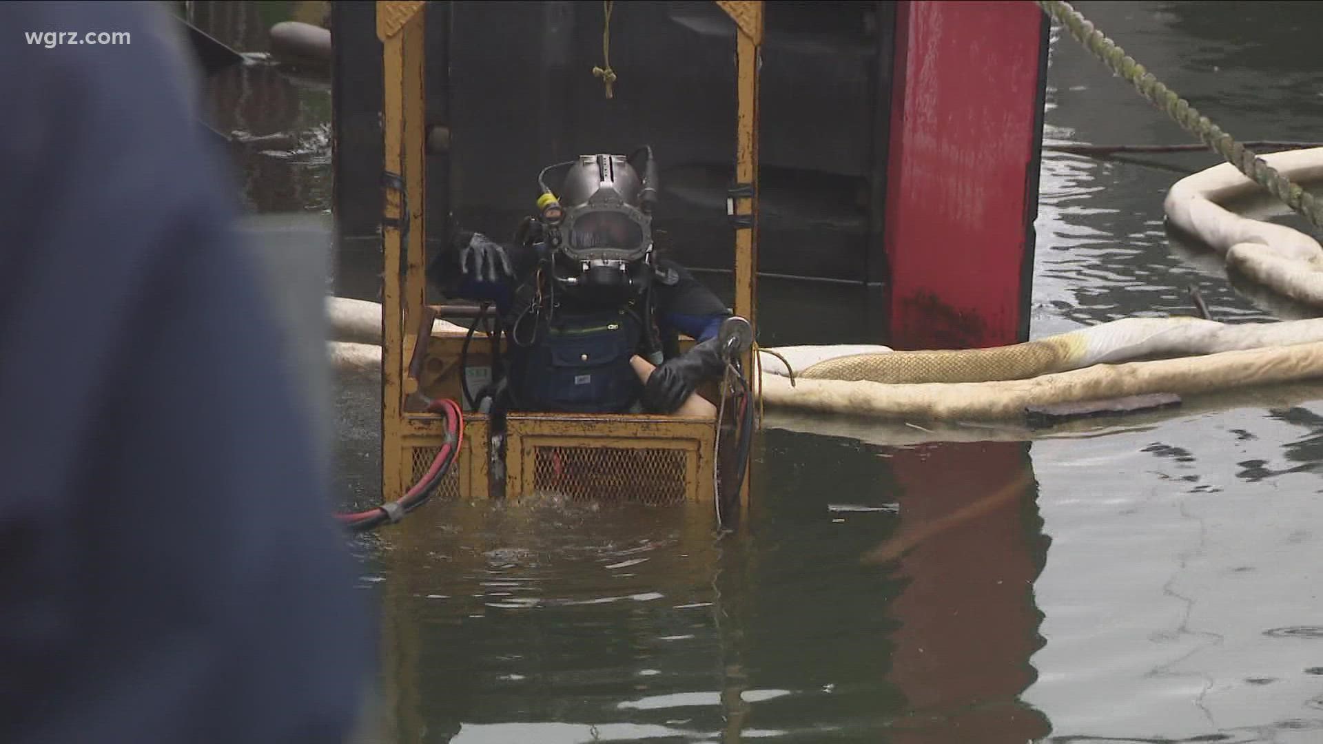 Divers are continuing to plug holes in the stern and once they are able to get personnel inside the vessel, they will be able to better seal the vessel.