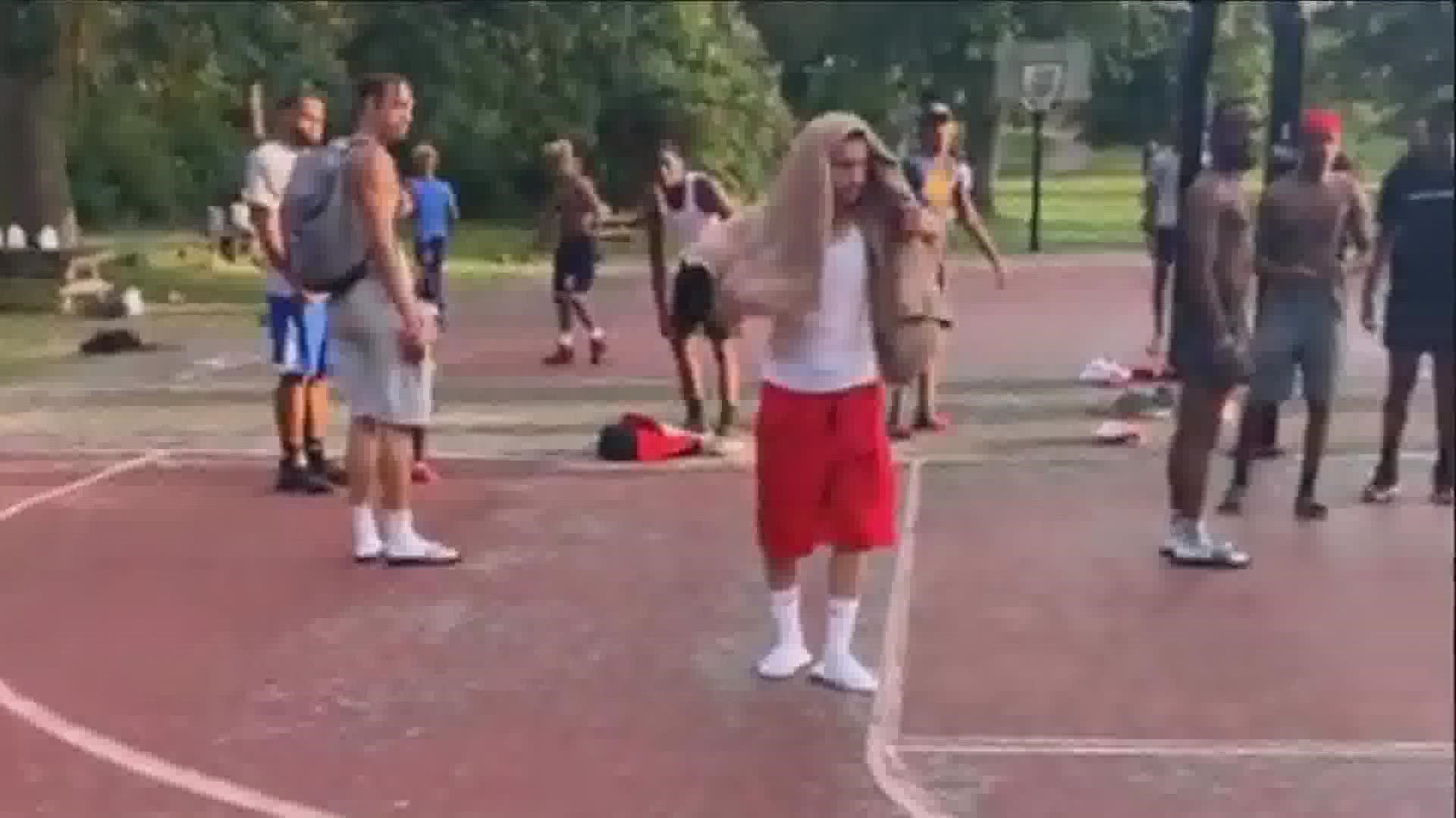 The day before his death there was a fight at the park and Joel was there. He's in the red shorts in these screen shots from the video of the fight.