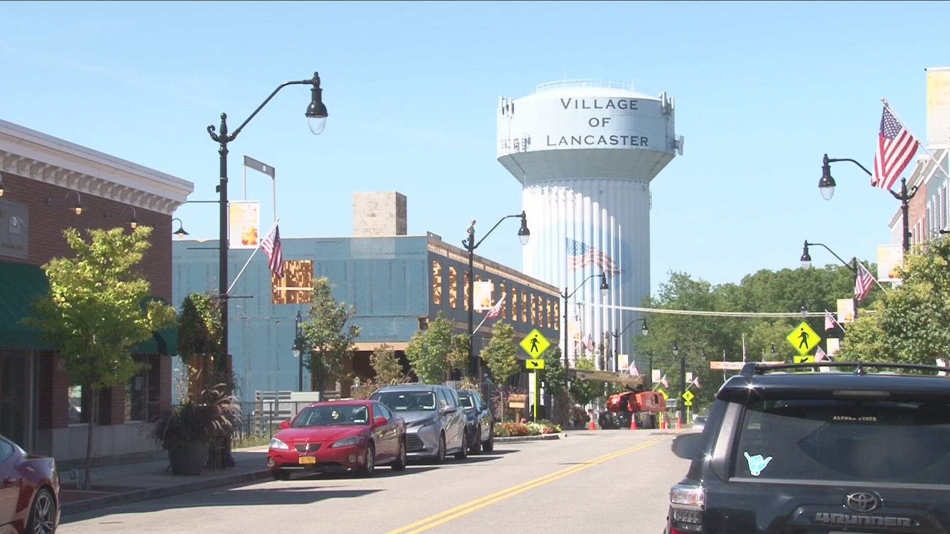 Lancaster gets ready for the Bills Thursday night game with a block party in the village