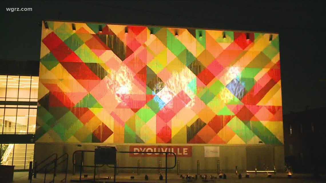 New mural unveiled under the lights at D'Youville College