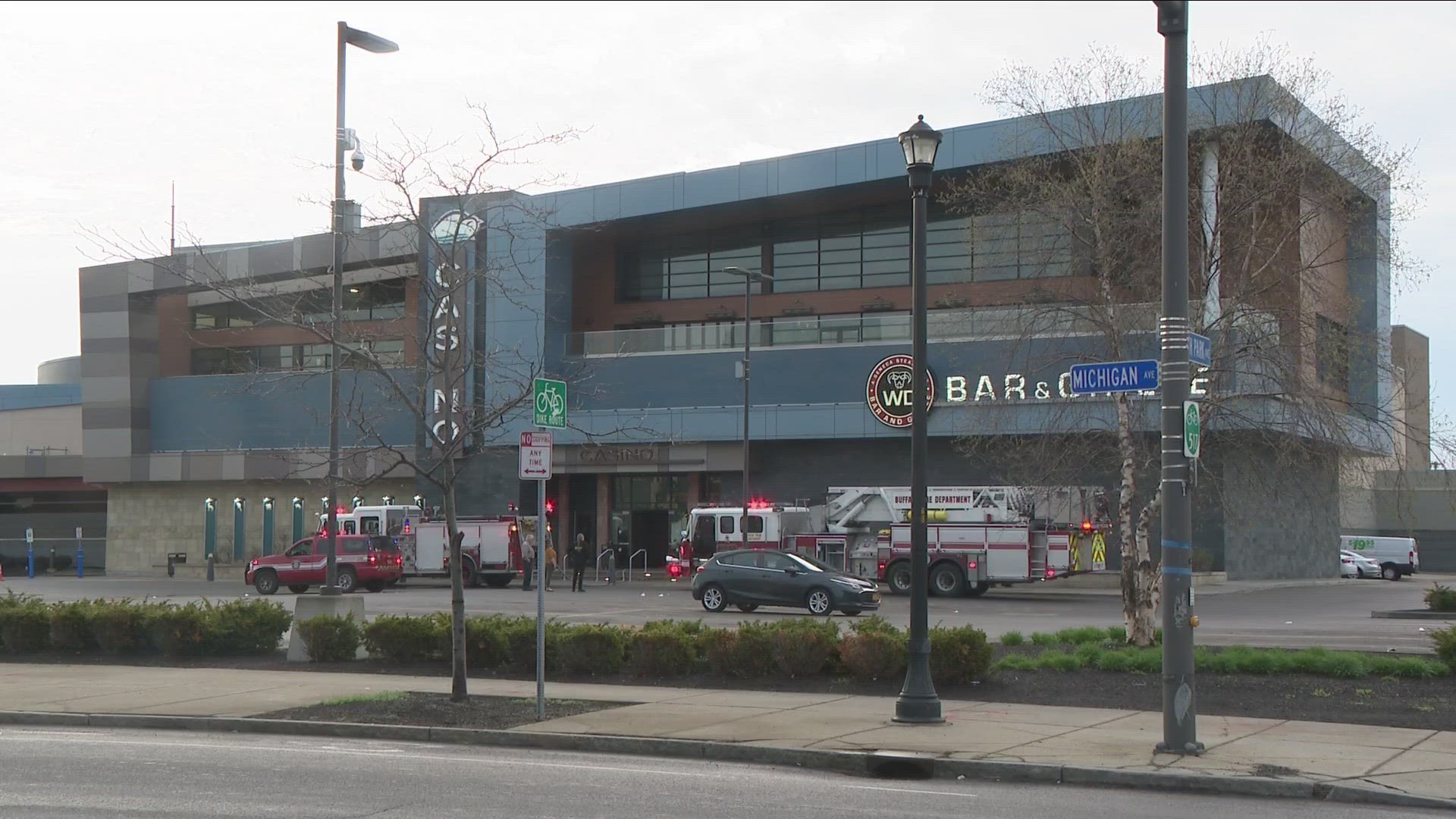 The fire began around 7 a.m. Sunday in a second floor storage area at the downtown Buffalo casino