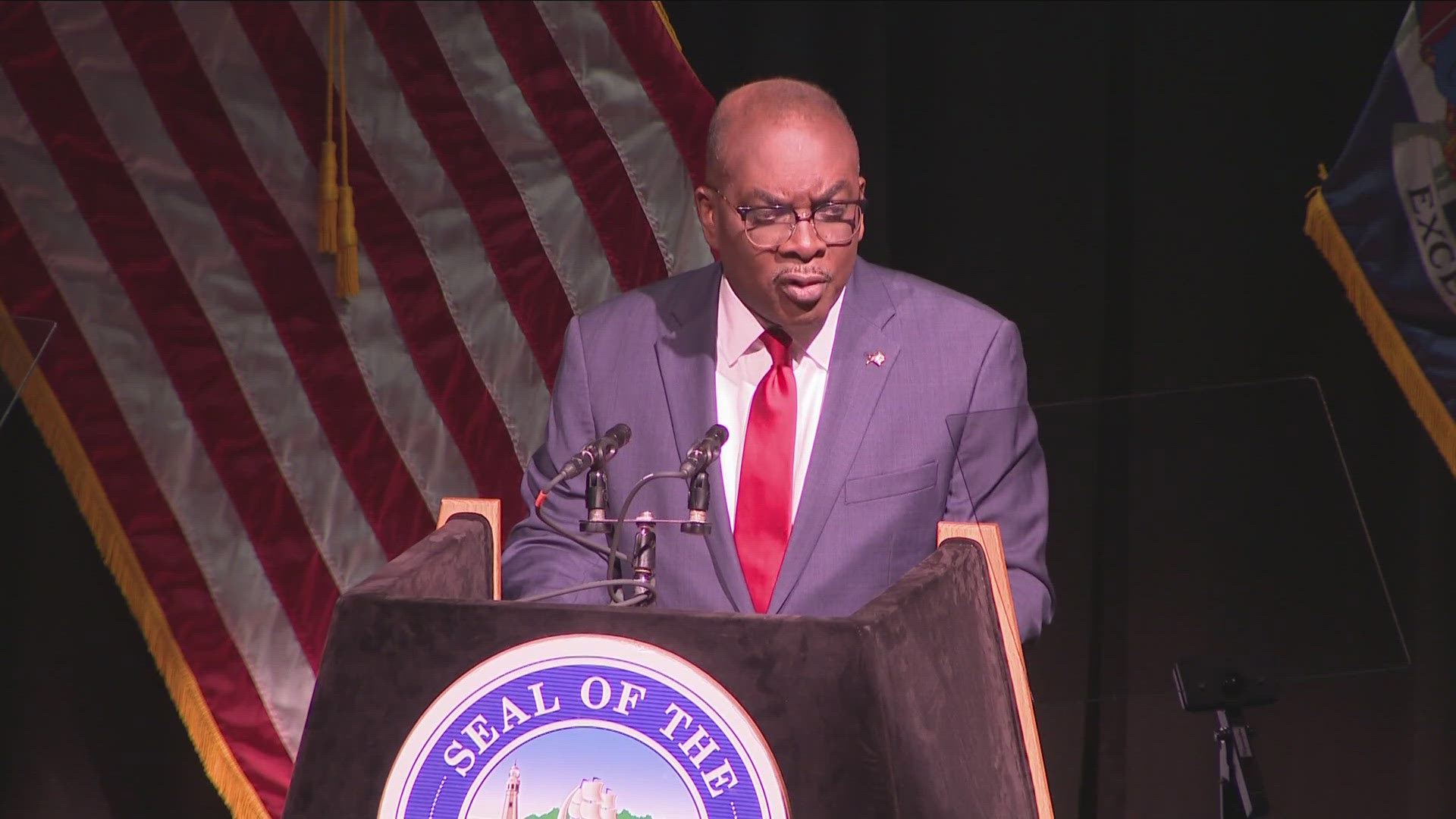 In his 18th State of the City address, Buffalo Mayor Byron Brown said this is no time to be cutting services.