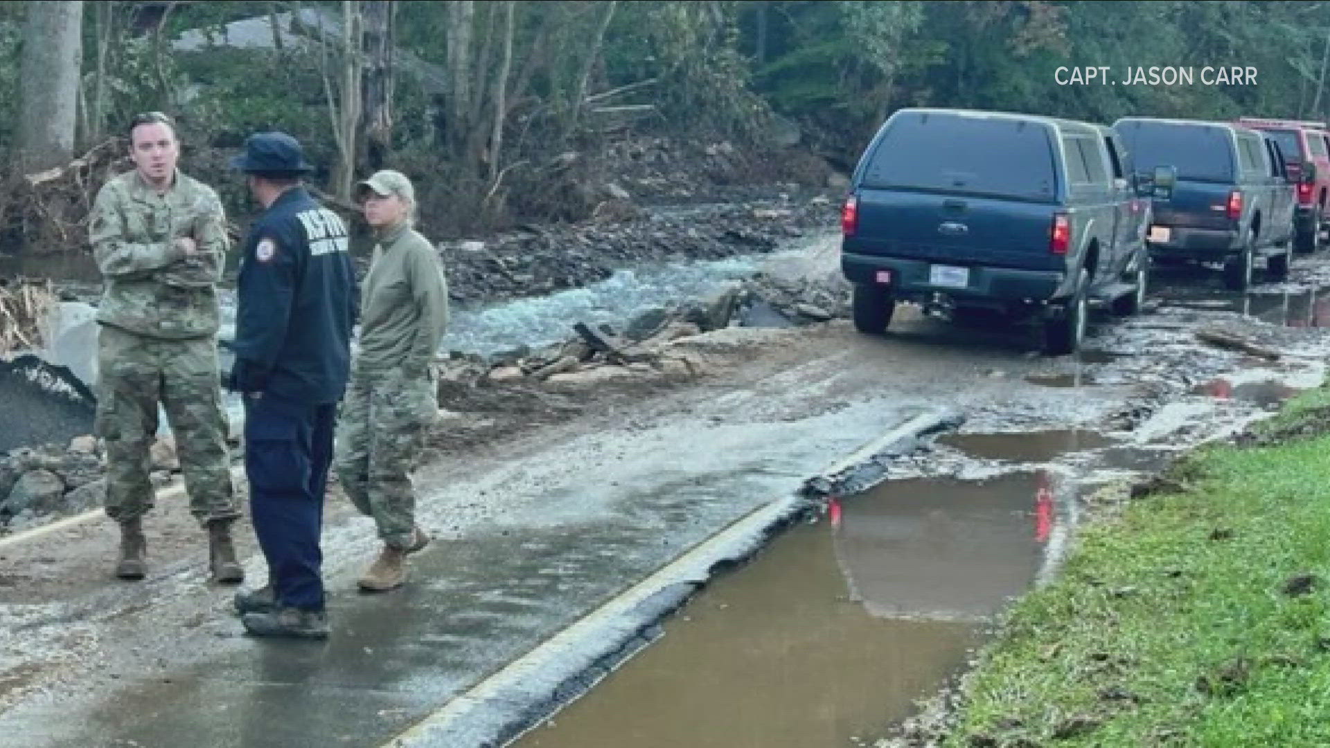 Captain Lavin is actually commanding the 107th's Fatal Search and Recovery Team as he and 11 other Guard Members are currently in Burnsville, North Carolina -