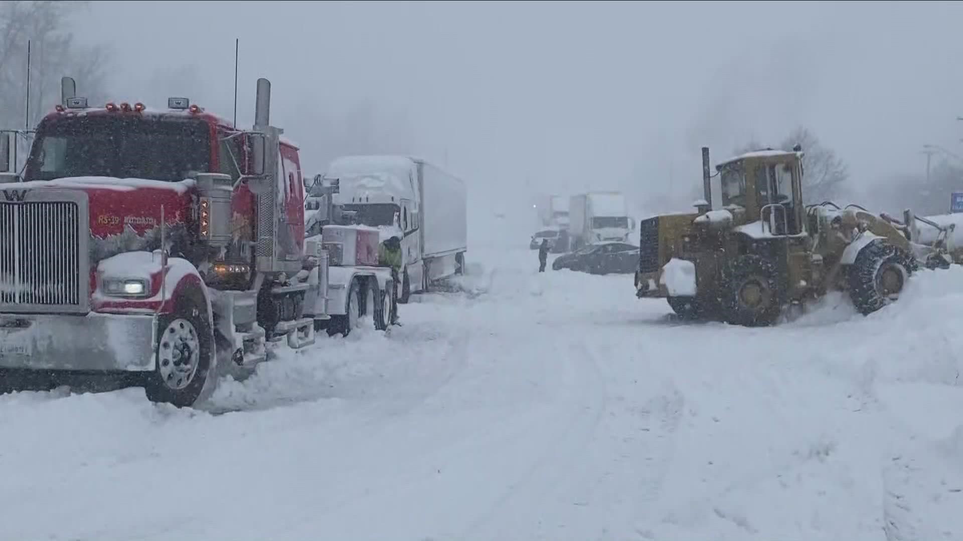 Closing the New York State Thruway to large trucks during storms has caused headaches for secondary streets in the past.