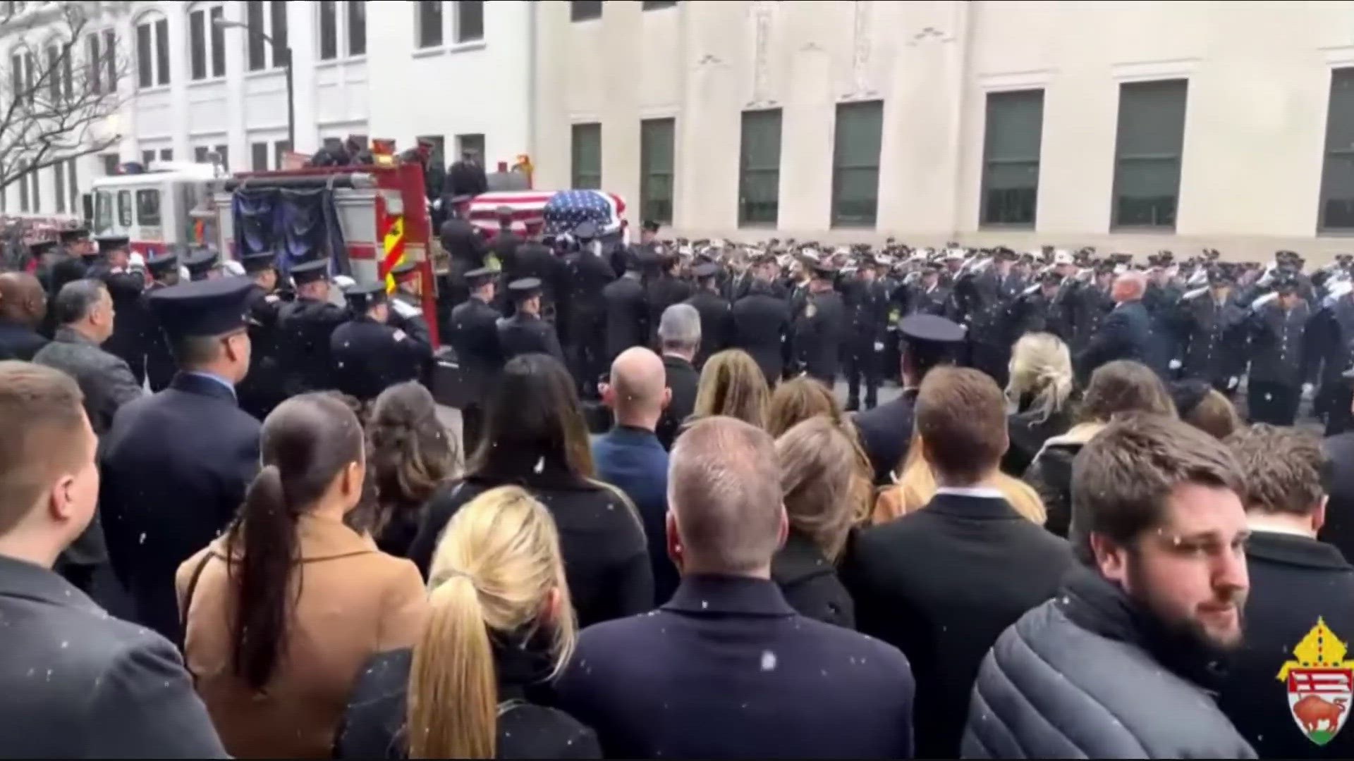 People who are not firefighters turned out to watch and pay respects in their own way.