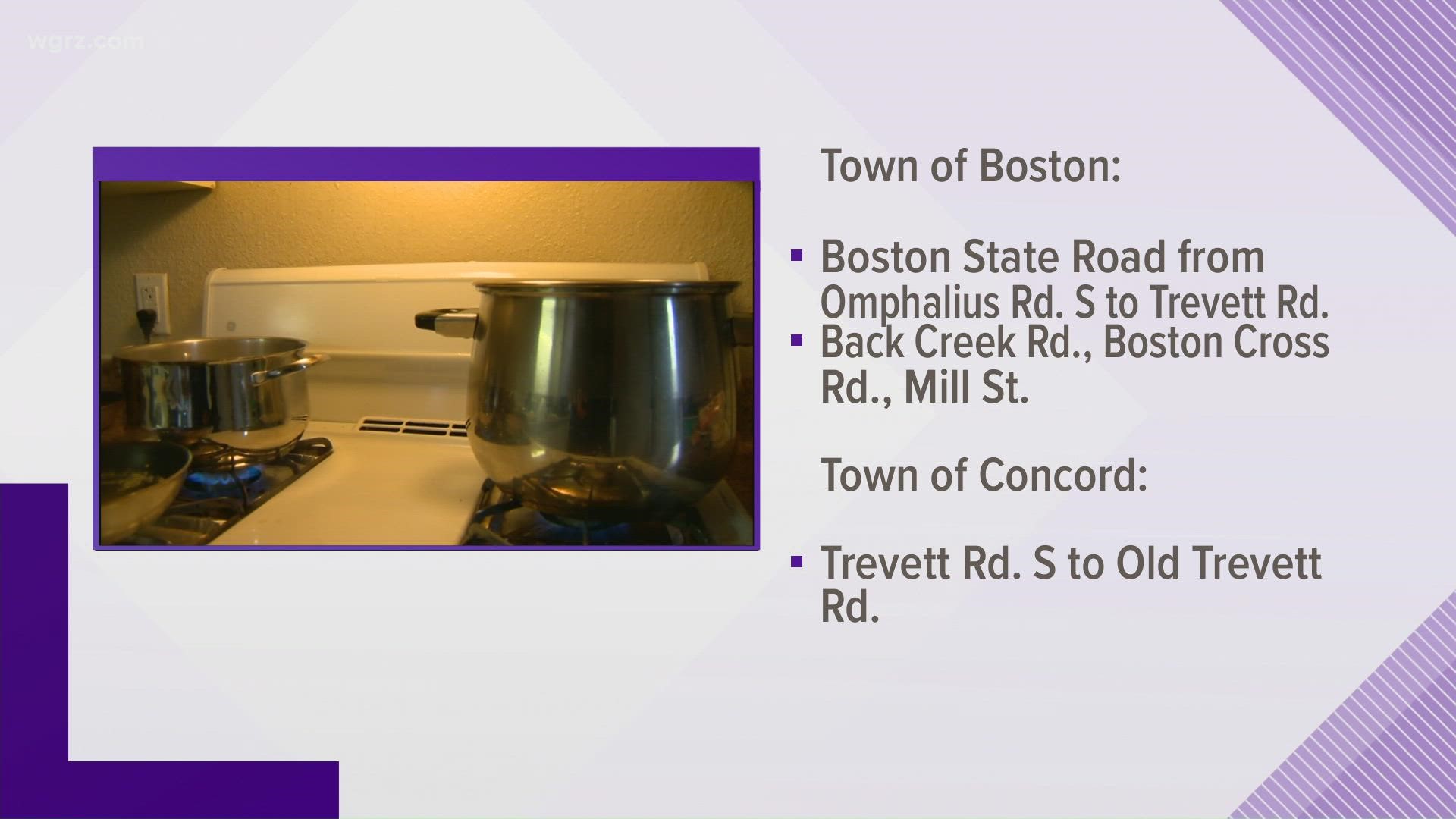 Boil water advisory for town of Boston and Concord