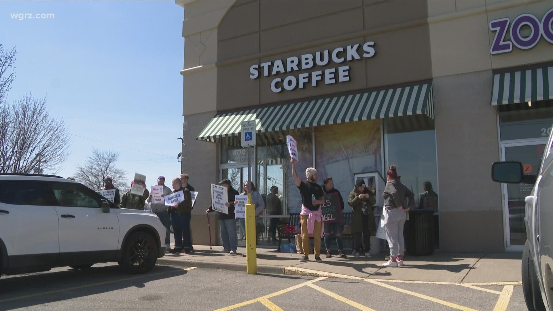 Starbucks workers are telling customers to boycott a local location in Depew when union campaign leader Angel Krempa was fired yesterday.