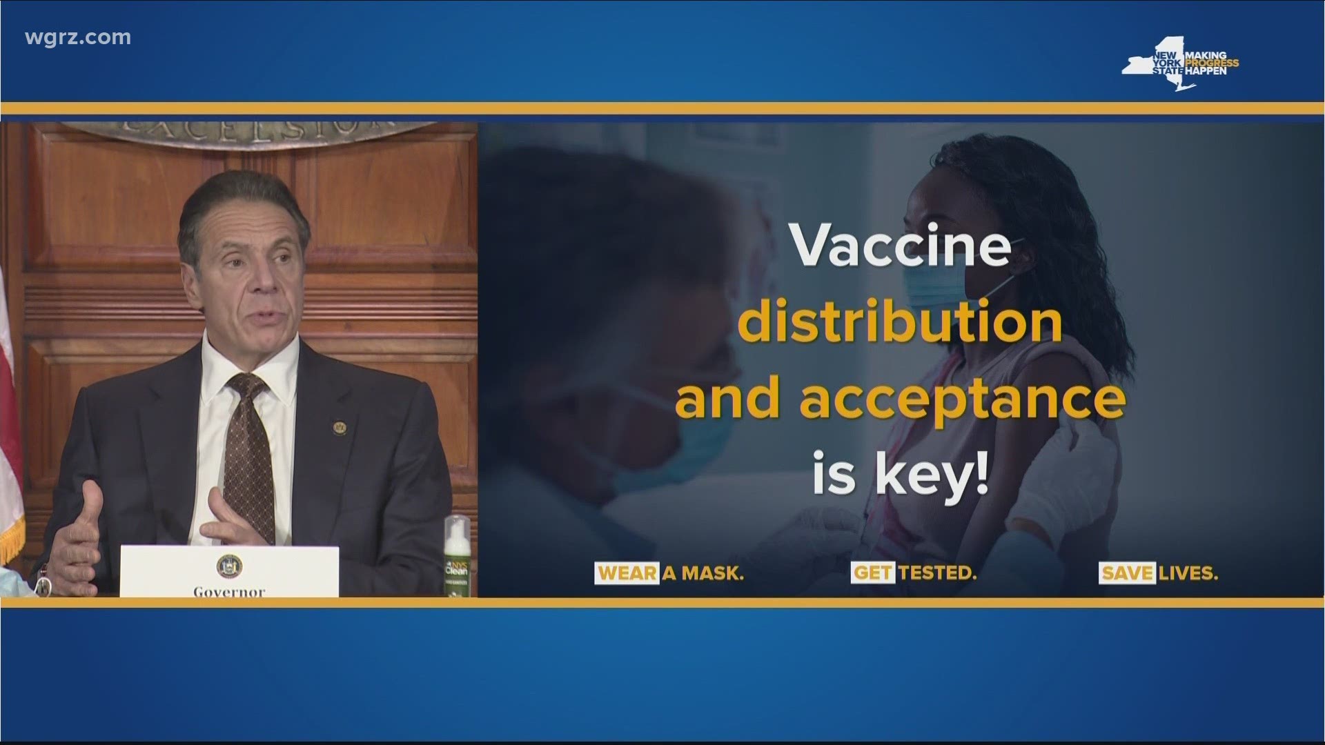 Gov. Andrew Cuomo held a Thursday afternoon briefing to provide a COVID-19 update and to explain how the vaccine distribution will work once it becomes available.