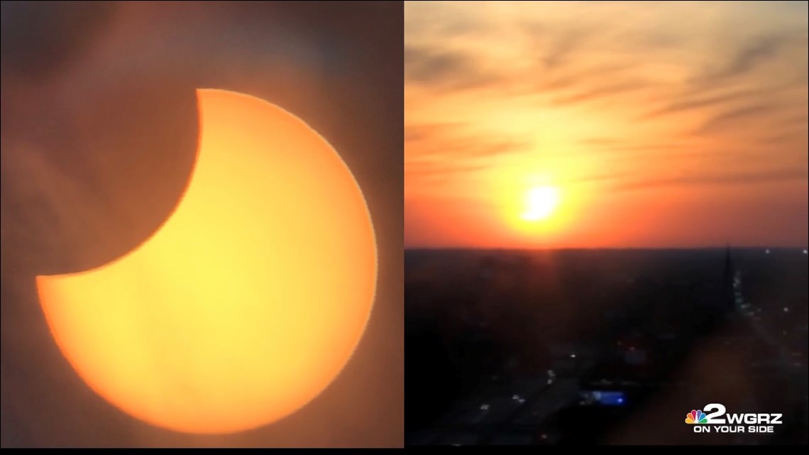 Partial solar eclipse seen over Buffalo