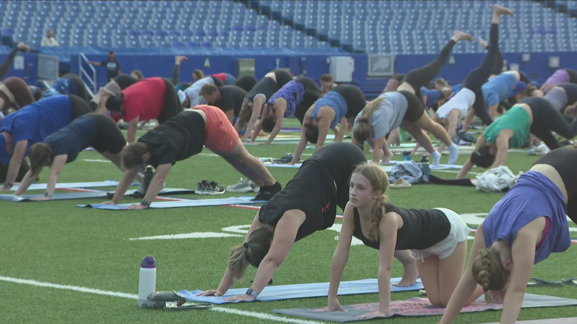 'Fitness on the Field" offers yoga sessions, a boot camp, spinning classes and a kids zone.