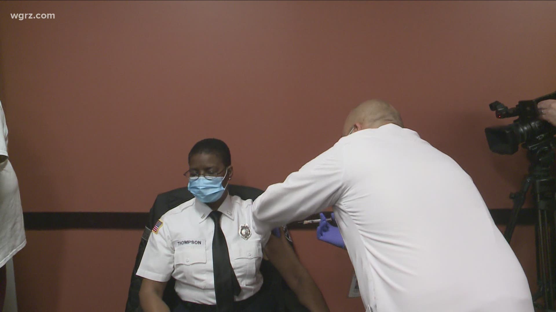At Urban Family Practice on Buffalo's West Side, Buffalo Fire higher ups got the Moderna vaccine. 
The department has been in the process of vaccinating firefighters