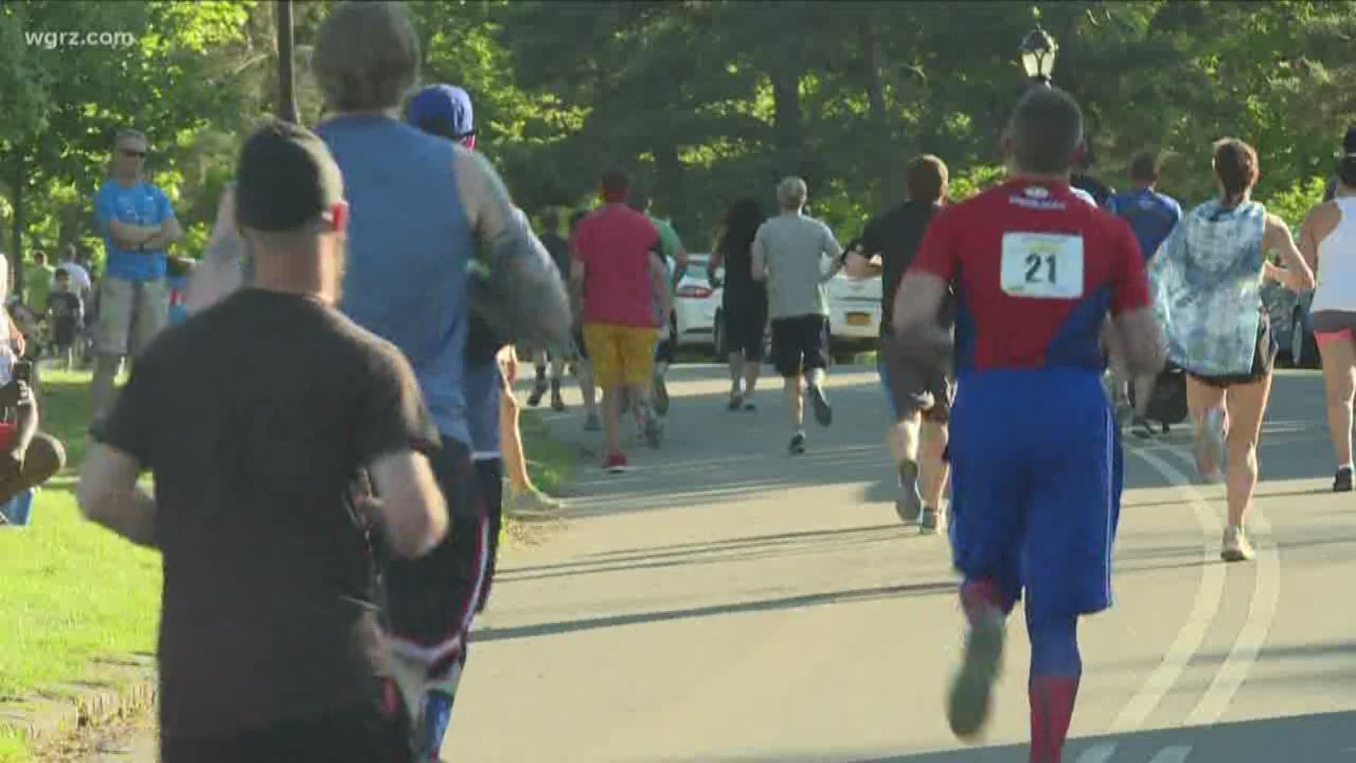 On Friday, you may have noticed some superheroes walking and running around Delaware Park in Buffalo.