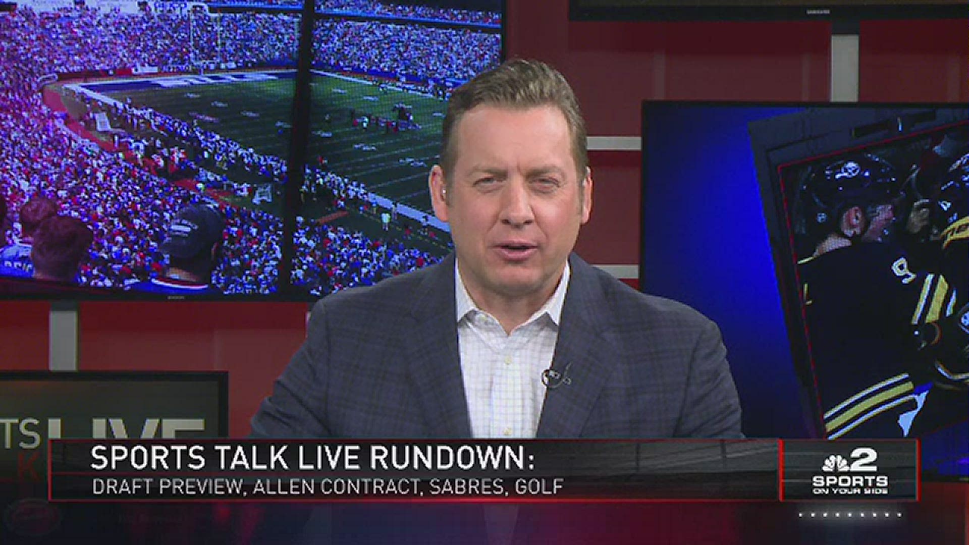 WGRZ Sports Director Adam Benigni is joined by Vic Carucci and Jay Skurski of the Buffalo News to preview the Bills draft options on Sports Talk Live Buffalo.