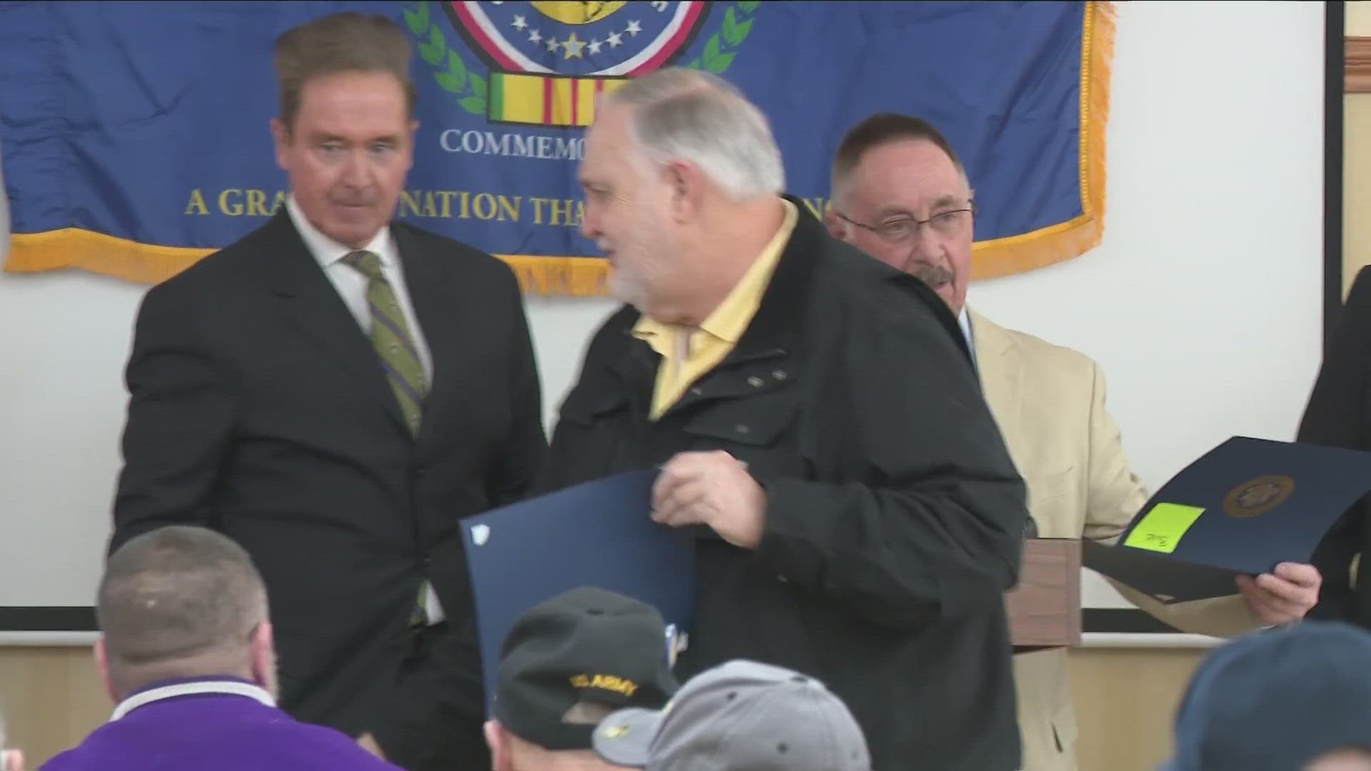 This year marks 50 years since the Vietnam War... Today several veterans received a commemorative anniversary pin.