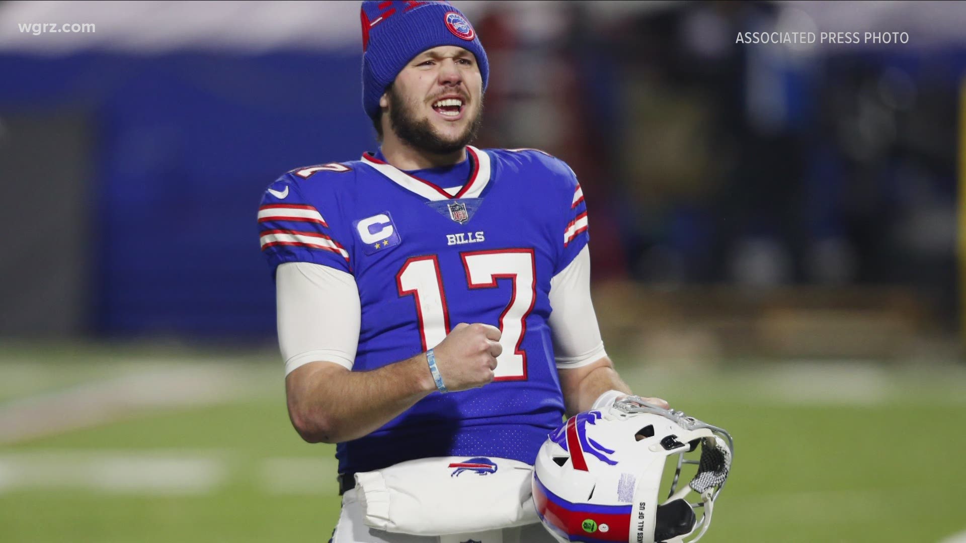 Allen shows he has a strong arm and strong will in leading the Bills to a win over the Ravens in a blustery Orchard Park on Saturday night.
