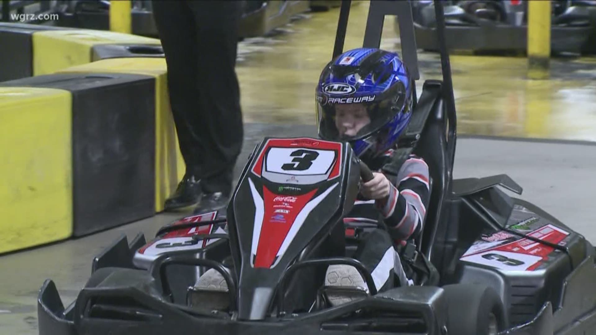 Visually impaired kids got a chance to drive go karts today.