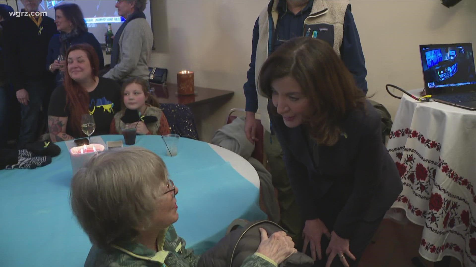 Hochul stopped by the center Friday night, to offer some words of encouragement for local Ukrainian families.
