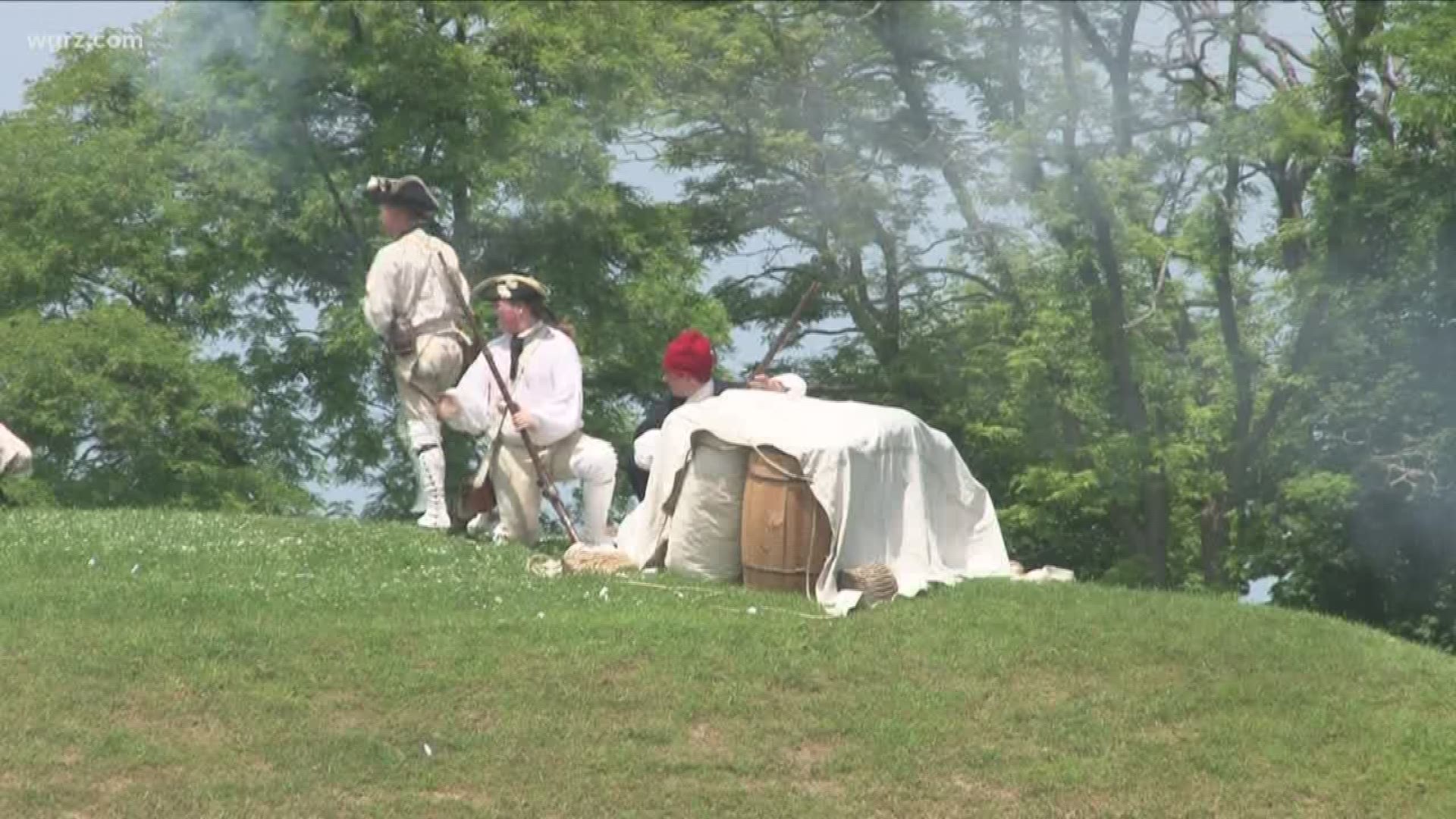 For 500 French and Indian War re-enactors at Old Fort Niagara... they didn't have that luxury.
And had to do battle in this heat.