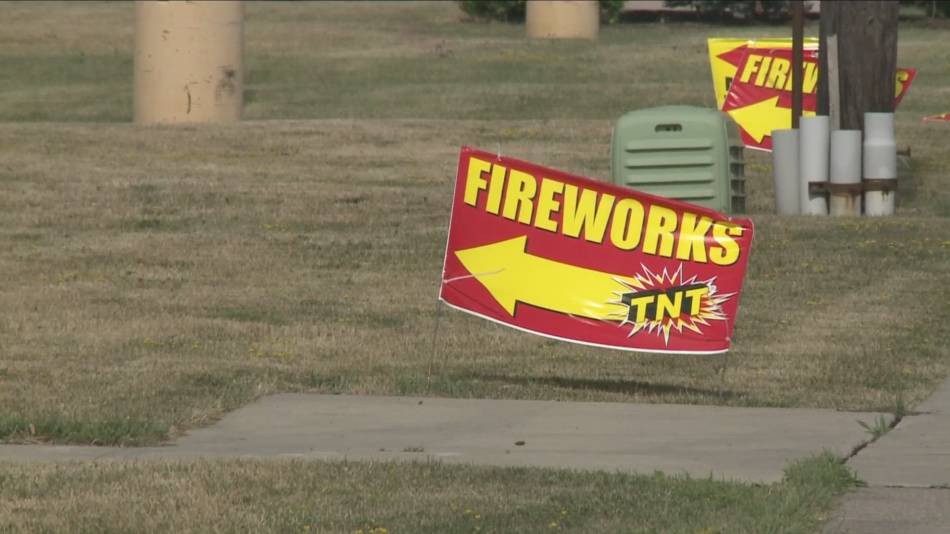 Fireworks that explode in the air are illegal.