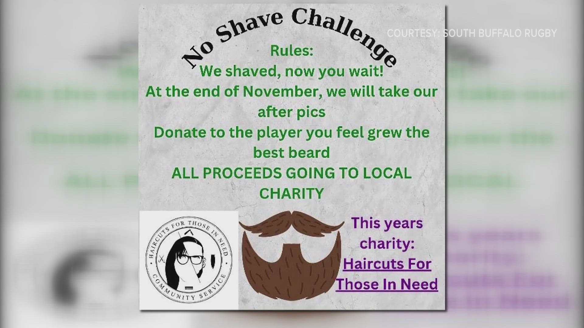 A local rugby club is raising money for haircut by not shaving