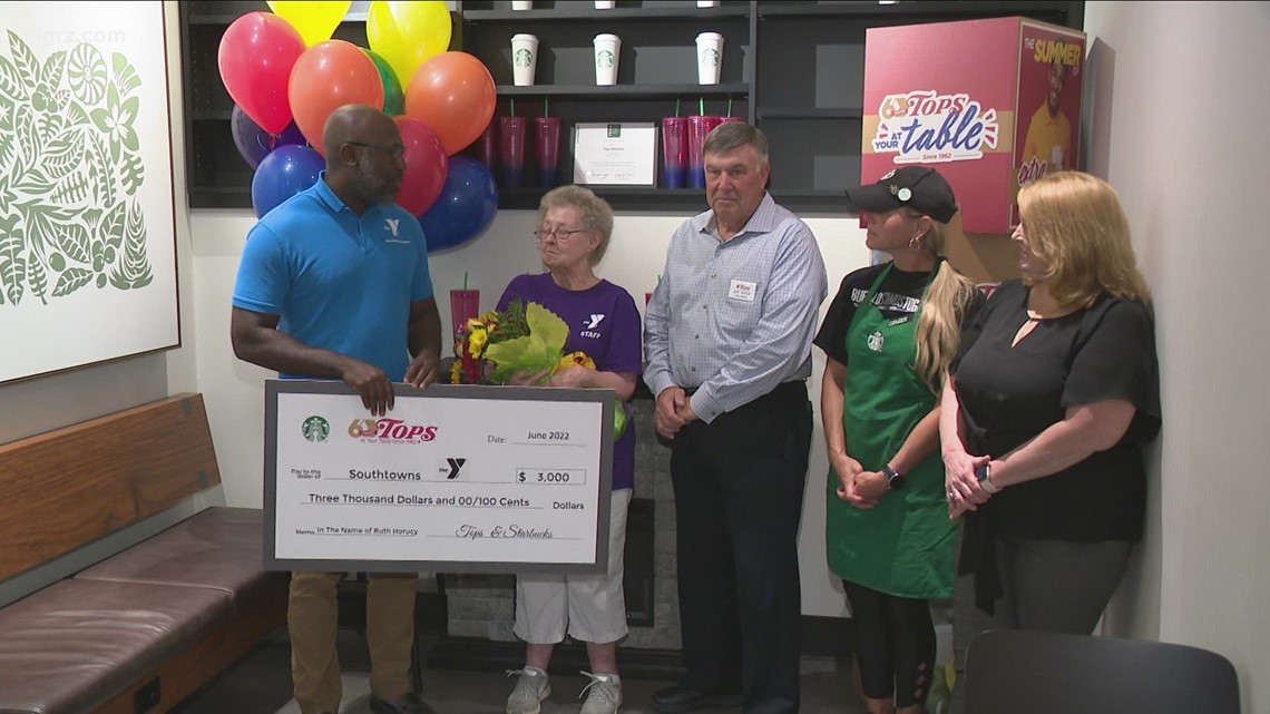 Tops And Starbucks Donate To The YMCA In Honor Of Longtime Customer