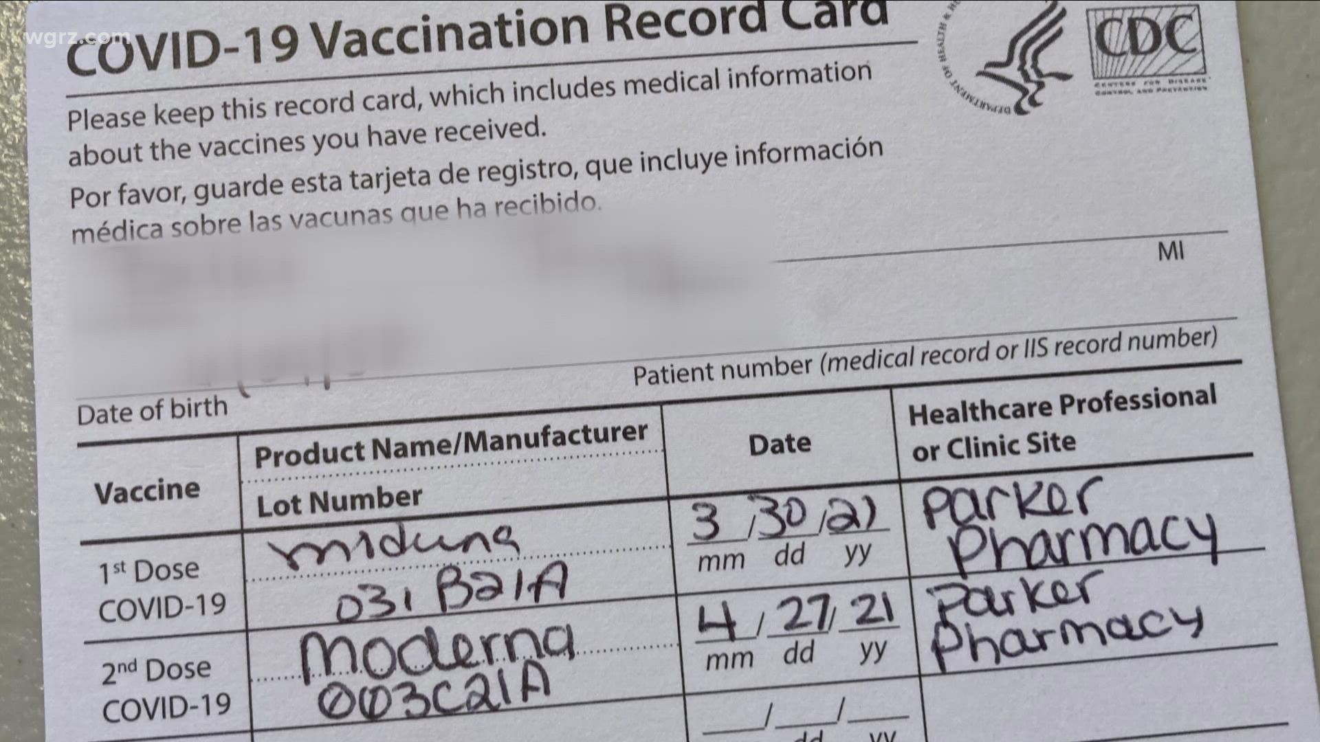 mention forging of vaccine cards - reports it's happening in North Carolina and elsewhere with a federal warning of jail time and a fine if somebody gets caught.