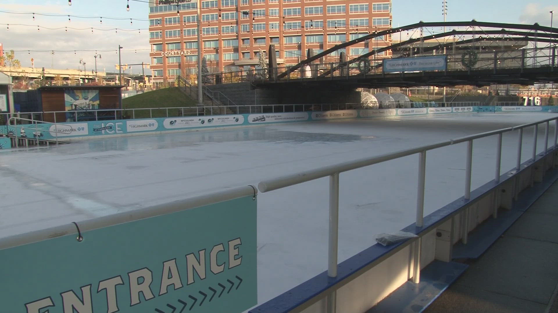 Opening weekend events have been postponed to next week because of the warmer weather, but the rink will still be open for ice skating.