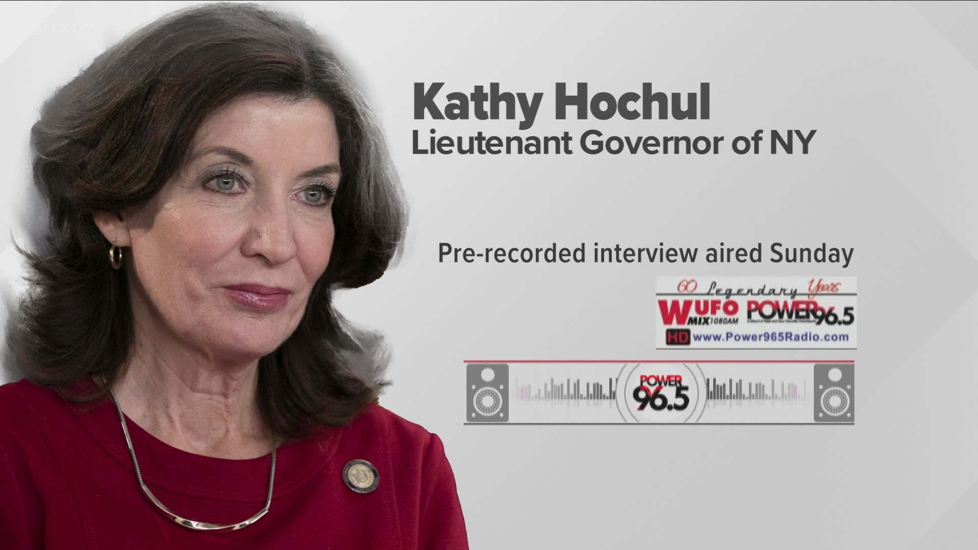 Hochul, who is a key leader in Western New York's vaccination effort did however speak during a pre-recorded interview that aired on Buffalo's WUFO radio.