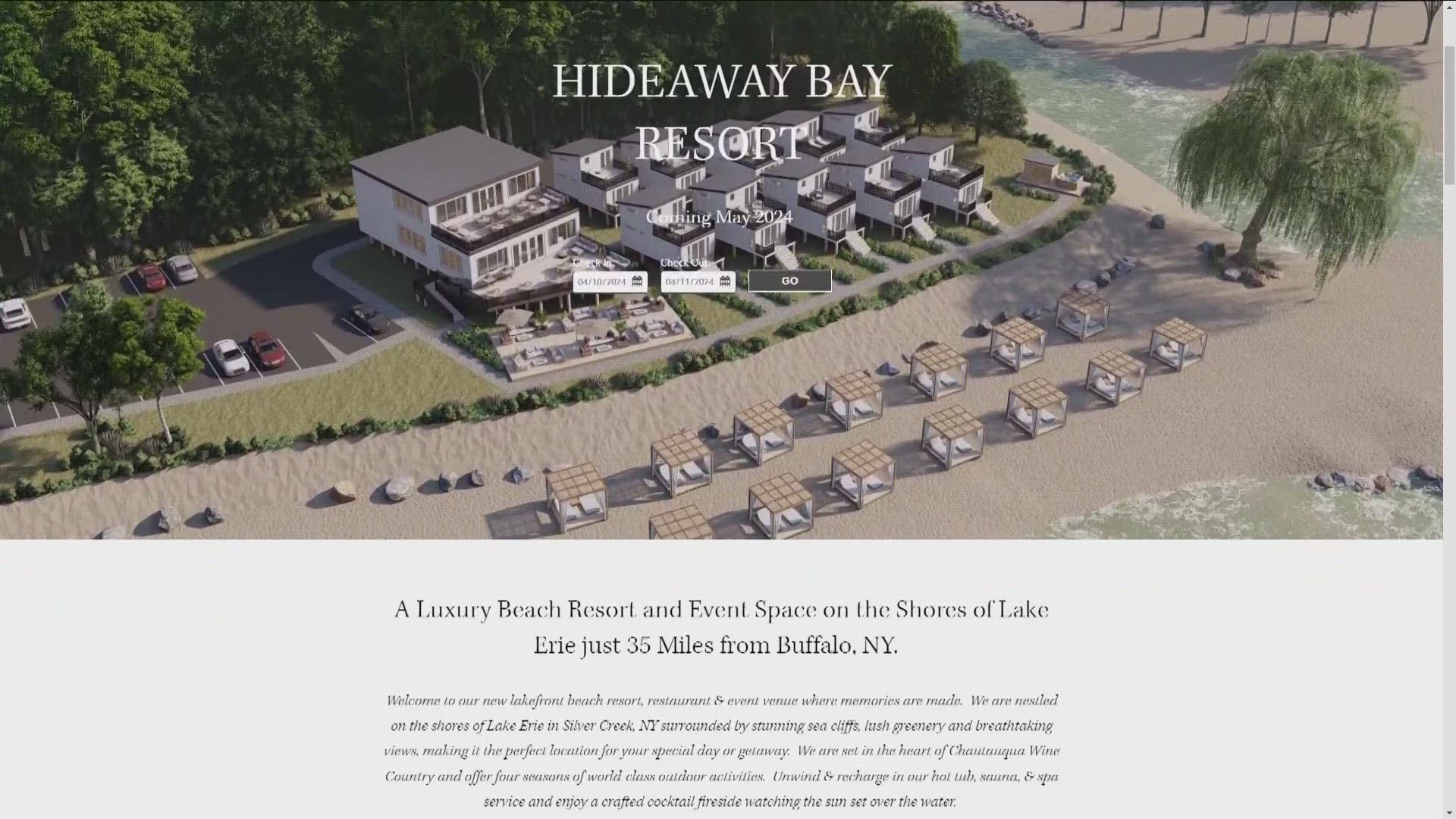A new beach resort is getting closer to opening on the Lake Erie shoreline in Silver Creek.